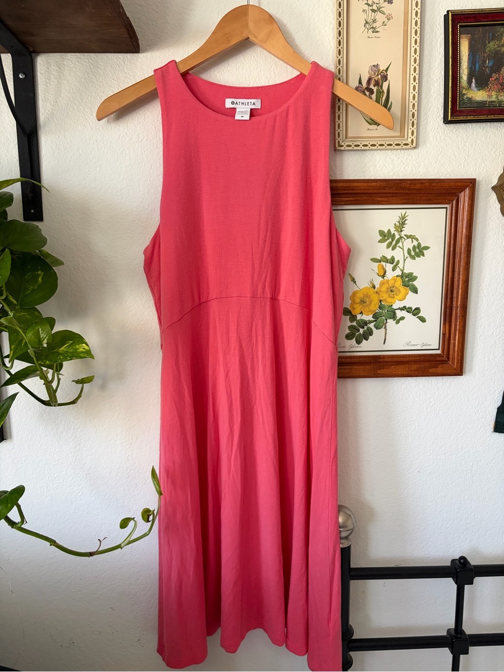 Athleta Coral Pink Midi Tank Dress - Medium